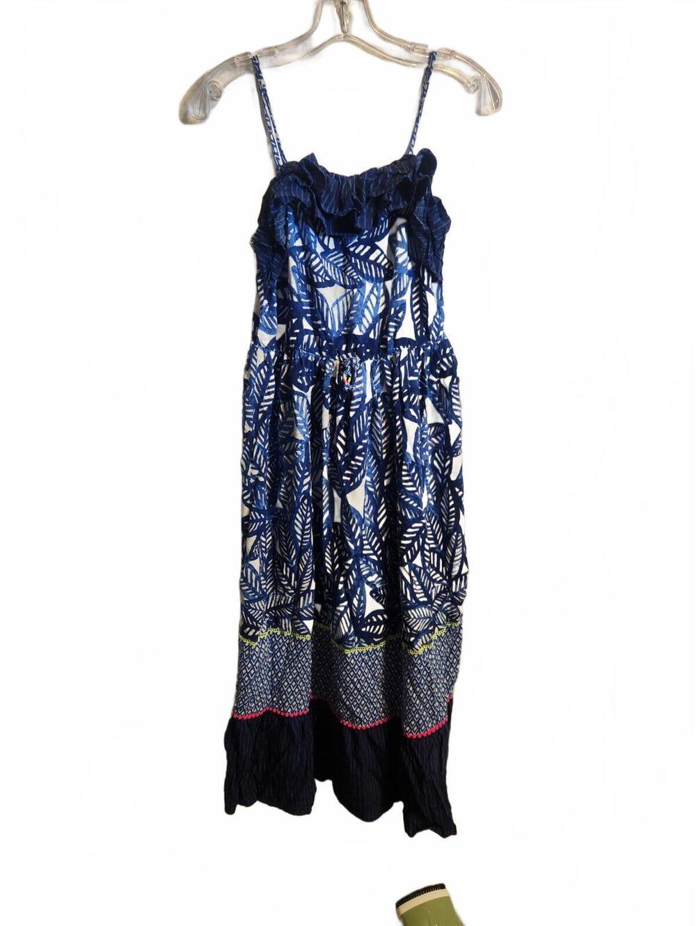 Cat and Jack Girls Blue Print Maxi Dress. Girls Size XL 14/26. 45 Inches long.